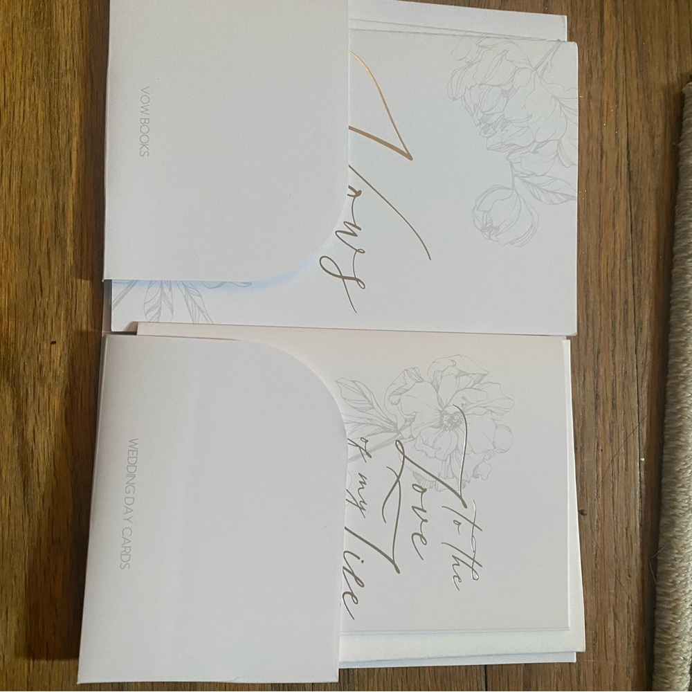 Vow books and wedding cards